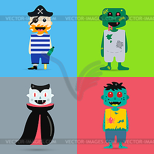 Monster cartoon characters silhouette - vector EPS clipart