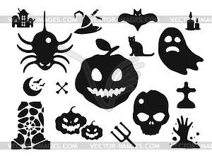 Halloween icons set - stock vector clipart