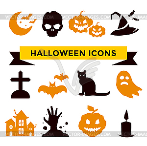 Halloween icons set - royalty-free vector image
