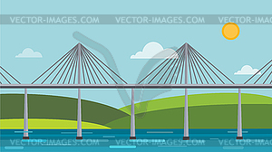 Modern bridge - vector clip art