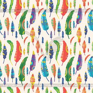 Feathers seamless pattern - vector clipart