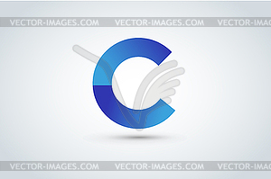 C letter icon template - vector clipart