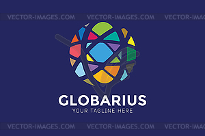 Abstract earth globe logo design - vector clipart