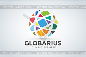 Abstract earth globe logo design - vector image