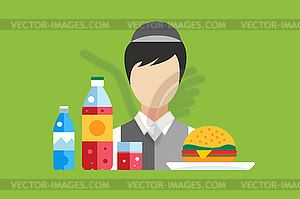 Fast food restaurant objects set - vector clip art