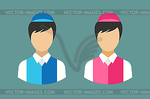 Shop seller face silhouette - vector image