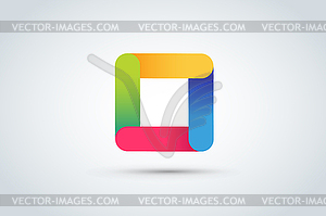 Abstract square logo template - vector clip art