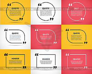 Website rewiew quote citate blank template - vector clipart