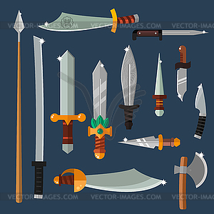 Knifes weapon collection - royalty-free vector image