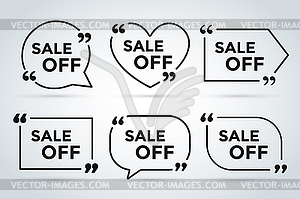 Sale Off tags label banner icons - vector clipart