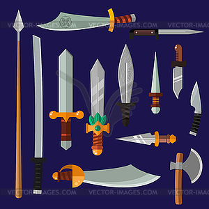 Knifes weapon collection - vector clipart