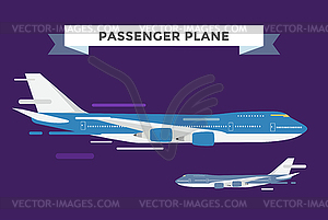 Гражданская авиация путешествия пассажир воздушного самолет - изображение в векторе