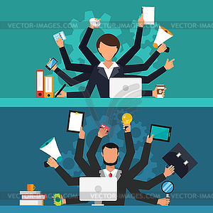 Office job stress work - vector image