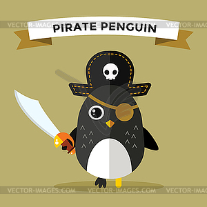 Cartoon penguin character - vector clipart