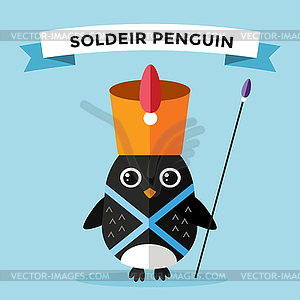 Cartoon penguin character - vector clip art