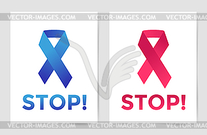 Stop cancer medical poster concept - vector clipart