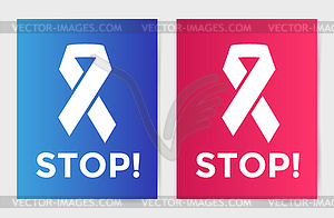 Stop cancer medical poster concept - color vector clipart