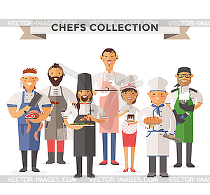 Cooking chefs people - vector clip art