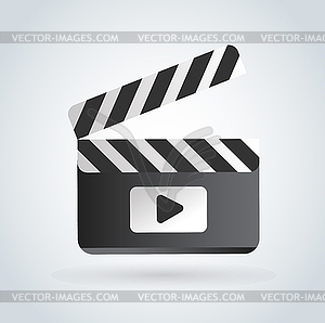 Cinema film clapper board icons set - vector image