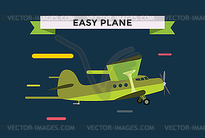 Civil aviation travel small easy passenger air plane - vector clip art