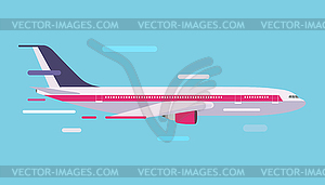 Civil aviation travel passanger air plane - color vector clipart