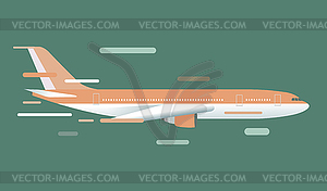 Civil aviation travel passanger air plane - vector image