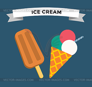 Ice cream icons set - vector clipart