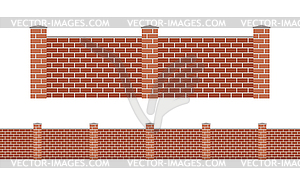 Каменные кирпичи забор - векторизованное изображение