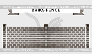 Stone bricks fence - vector clip art