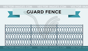 Metallic fence on background - vector clip art