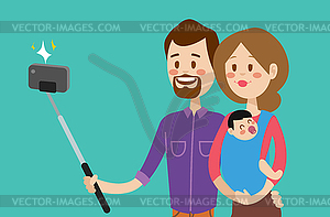 Selfie family portreit - vector image