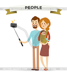 Selfie family portreit - vector image