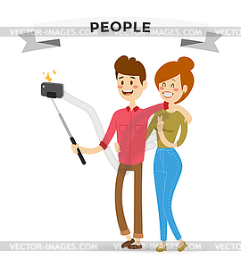 Selfie family portreit - vector image