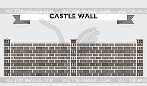 Каменные кирпичи забор - стоковый клипарт