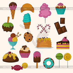 Cakes icons set - vector clipart