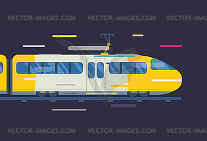 Passenger and transportation trains collection - stock vector clipart