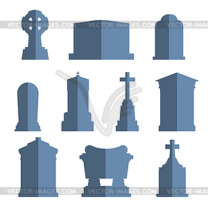 Tombs stone grave construction set - vector clipart / vector image