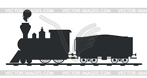 Old vintage retro transportation tra black and whit - vector clipart