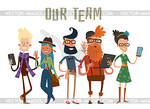 Business team people group portrait website - vector clipart / vector image