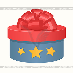 Colorful 3d gift box bow and ribbons - vector clipart