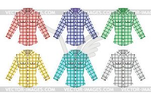 Lumberjack check shirt lumberjack old fashion - stock vector clipart