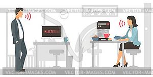 Voice control . Smart computer - vector clipart