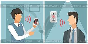Voice control . Smart computer - vector image