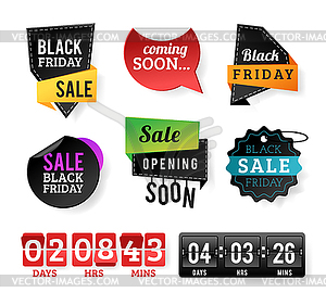 Black Friday sale badges - vector image