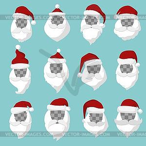 Portrait Santa Claus face cut silhouette - vector clipart