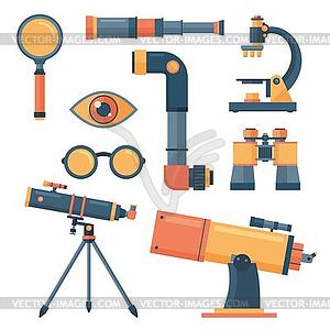 Optical tools collection - vector image