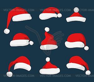 Santa Claus red hat - color vector clipart