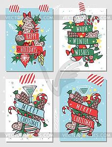 New Year greeting card banner template - stock vector clipart