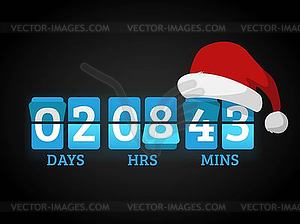 Christmas clock timer digits board panels - vector clip art