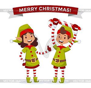 Santa Claus . Cartoot old man with red hat and sack - vector clip art